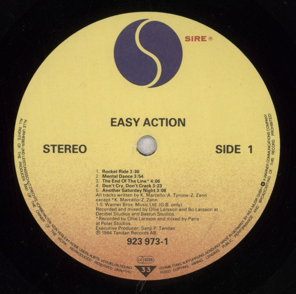 Easy Action Easy Action German vinyl LP album (LP record) 1F6LPEA841714