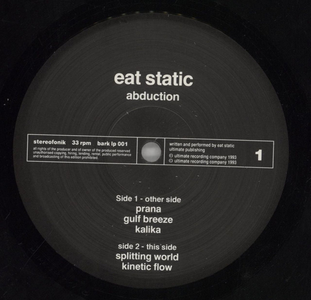 Eat Static Abduction UK 2-LP vinyl record set (Double LP Album) ETS2LAB576895