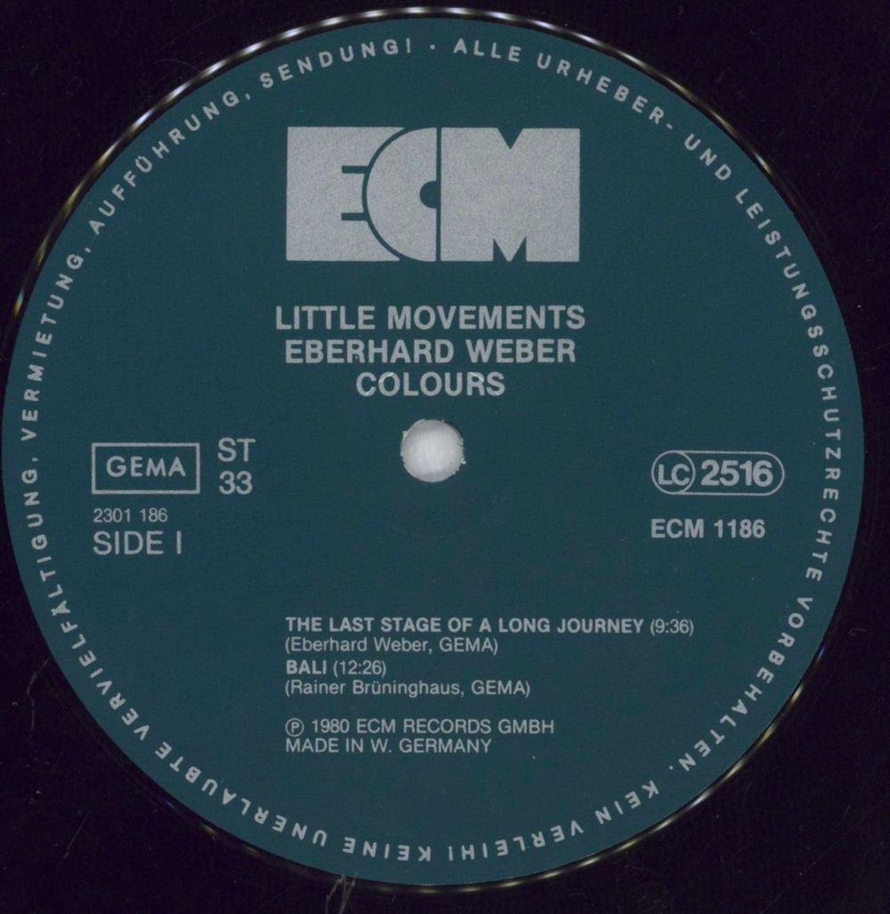 Eberhard Weber Little Movements - price stickered p/s German vinyl LP album (LP record) EWELPLI826577