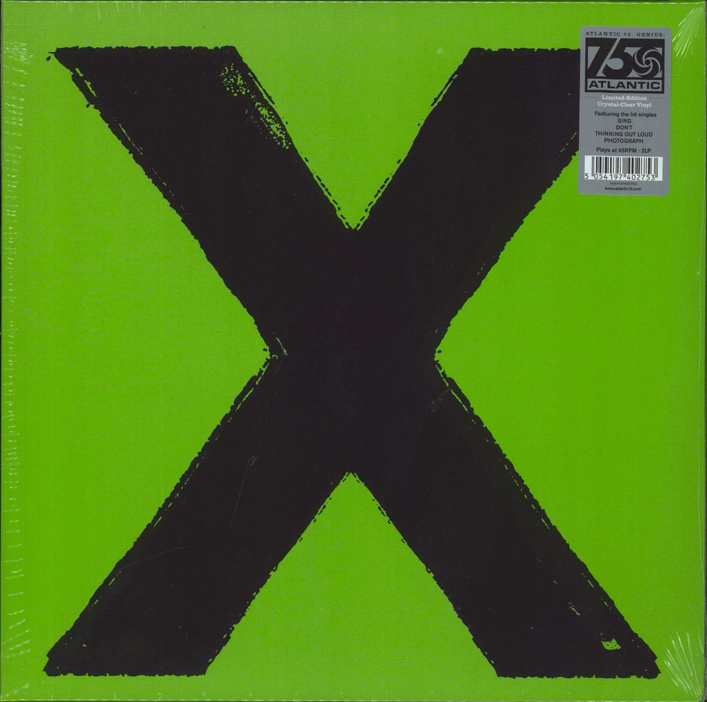 Ed Sheeran X - Crystal Clear Vinyl UK 2-LP vinyl record set (Double LP Album) 825646285877