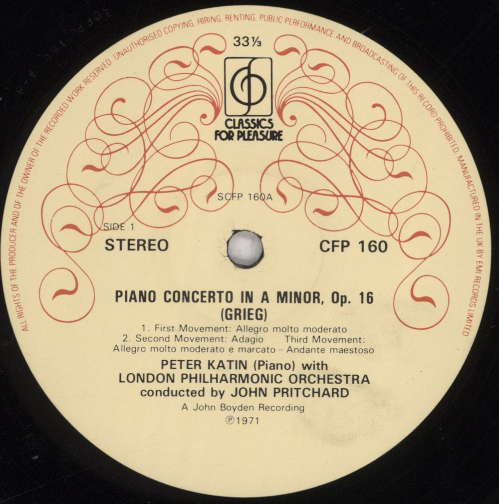 Edvard Grieg Piano Concerto in A Minor / Peer Gynt Suite UK vinyl LP album (LP record) 1GRLPPI836807