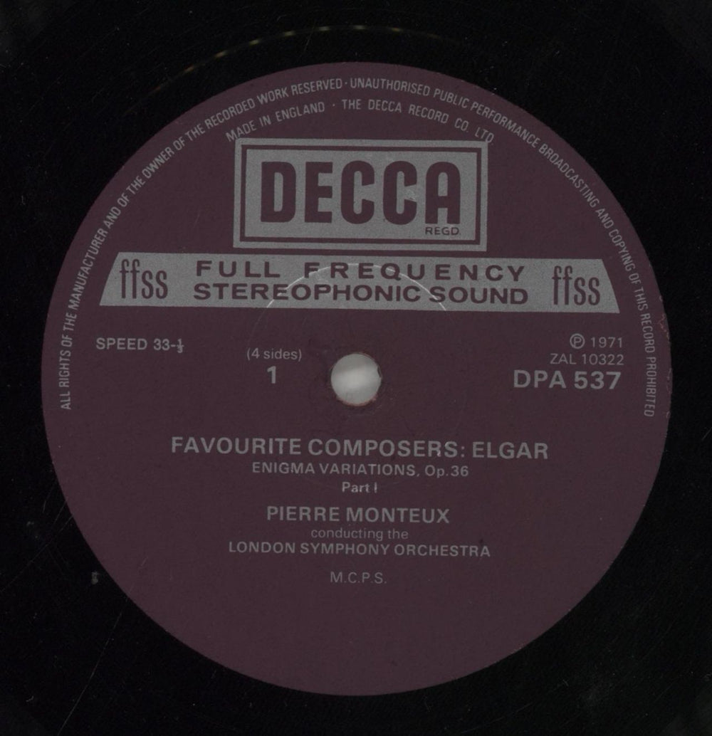 Edward Elgar Favourite Composers UK 2-LP vinyl record set (Double LP Album) EFD2LFA524690