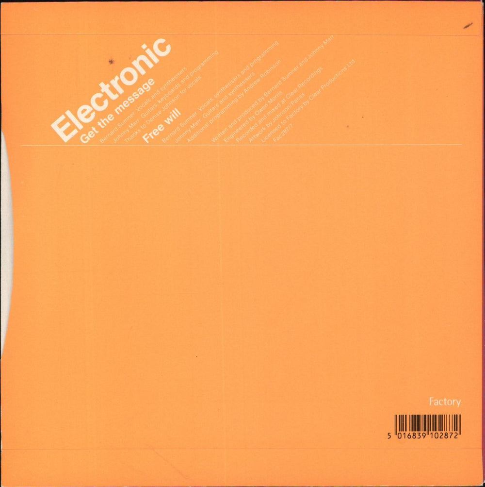 Electronic Get The Message - Injection Moulded UK 7" vinyl single (7 inch record / 45) 5016839102872