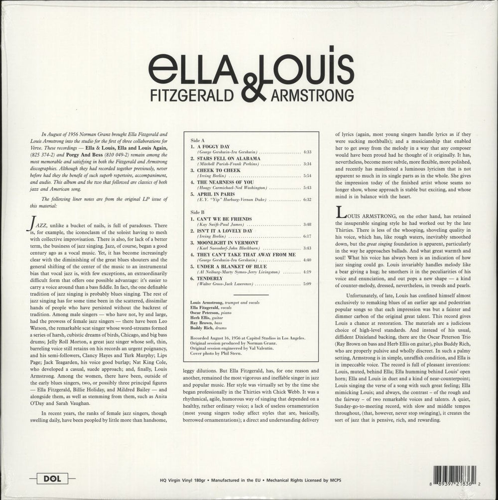 Ella Fitzgerald & Louis Armstrong Ella & Louis - 180gm - Sealed UK vinyl LP album (LP record) 889397218362