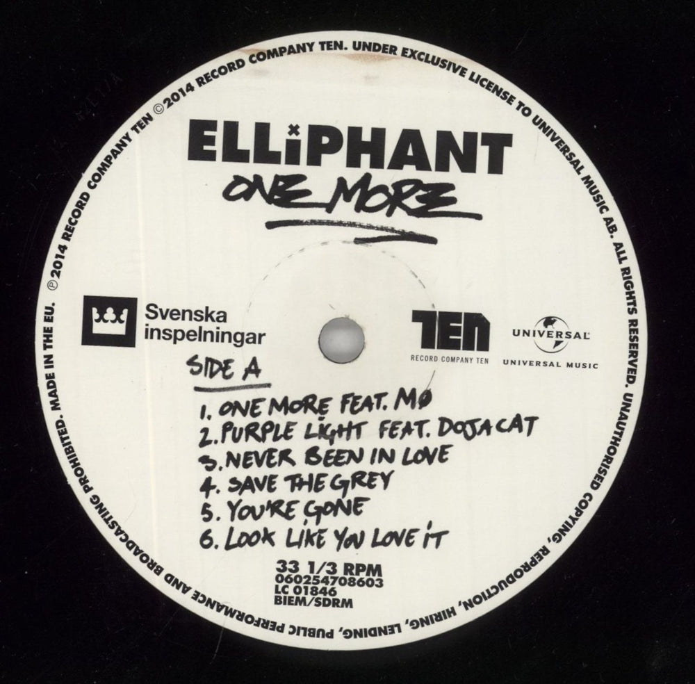 Elliphant One More Swedish vinyl LP album (LP record) 9L1LPON862029