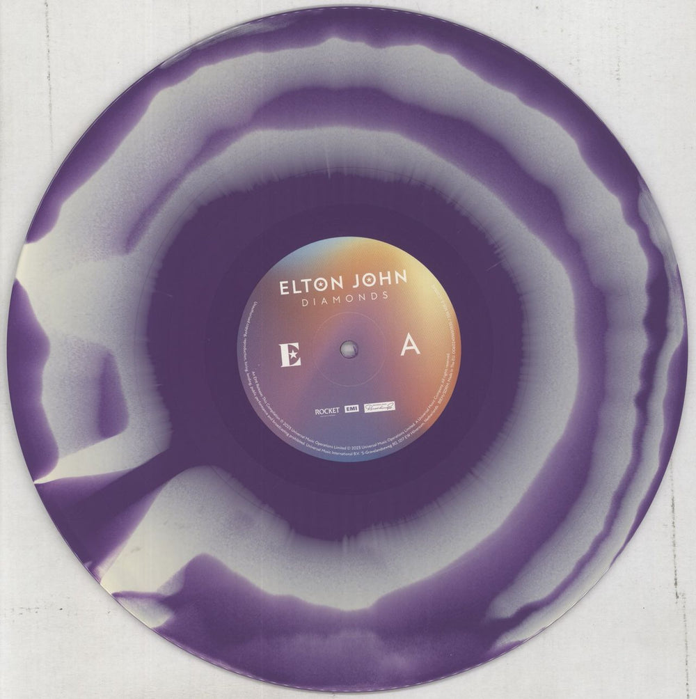 Elton John Diamonds - Pyramid Edition Purple Splatter Vinyl UK vinyl LP album (LP record) JOHLPDI859666