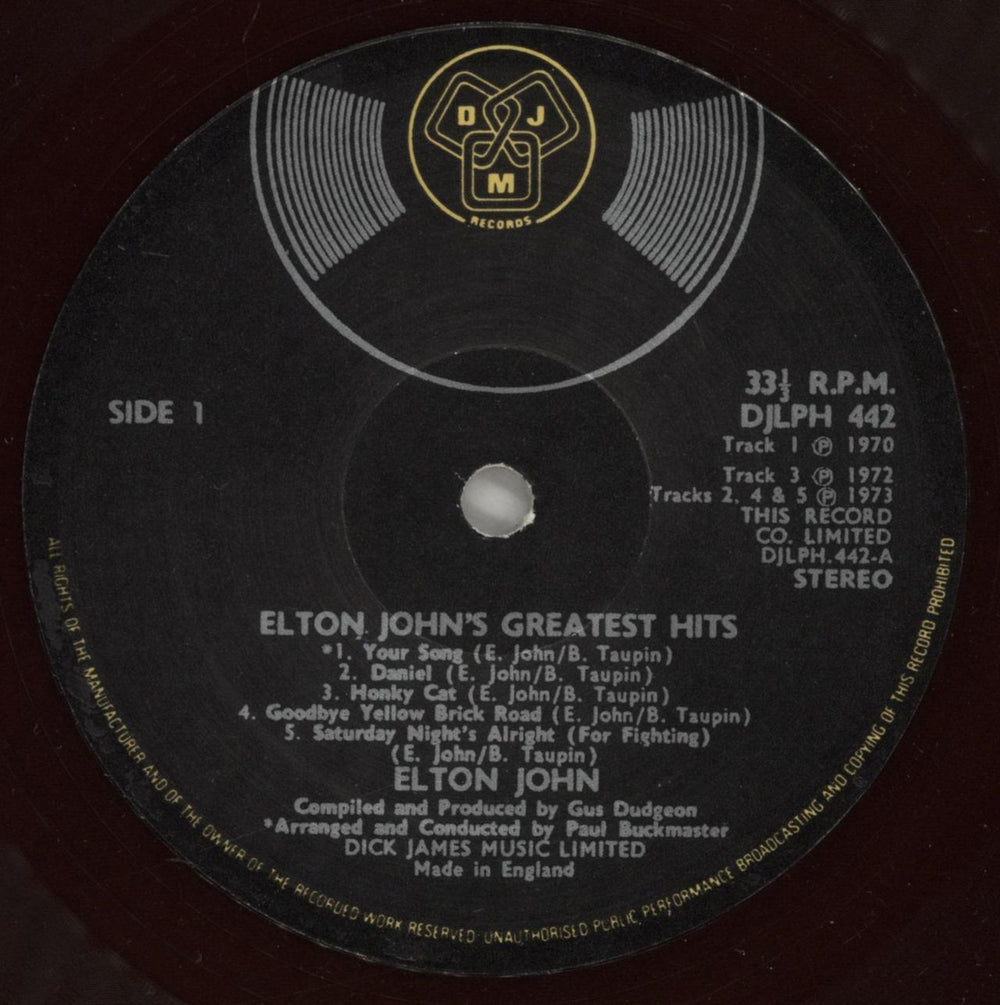 Elton John Greatest Hits - Brown Vinyl UK vinyl LP album (LP record) JOHLPGR879879