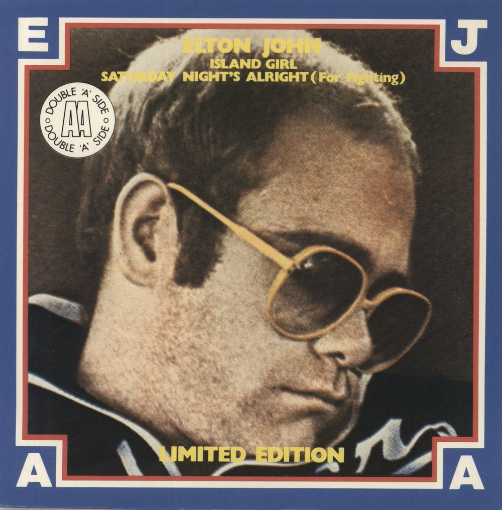 Elton John Island Girl / Saturday Night's Alright (For Fighting) UK 7" vinyl single (7 inch record / 45) DJS10910