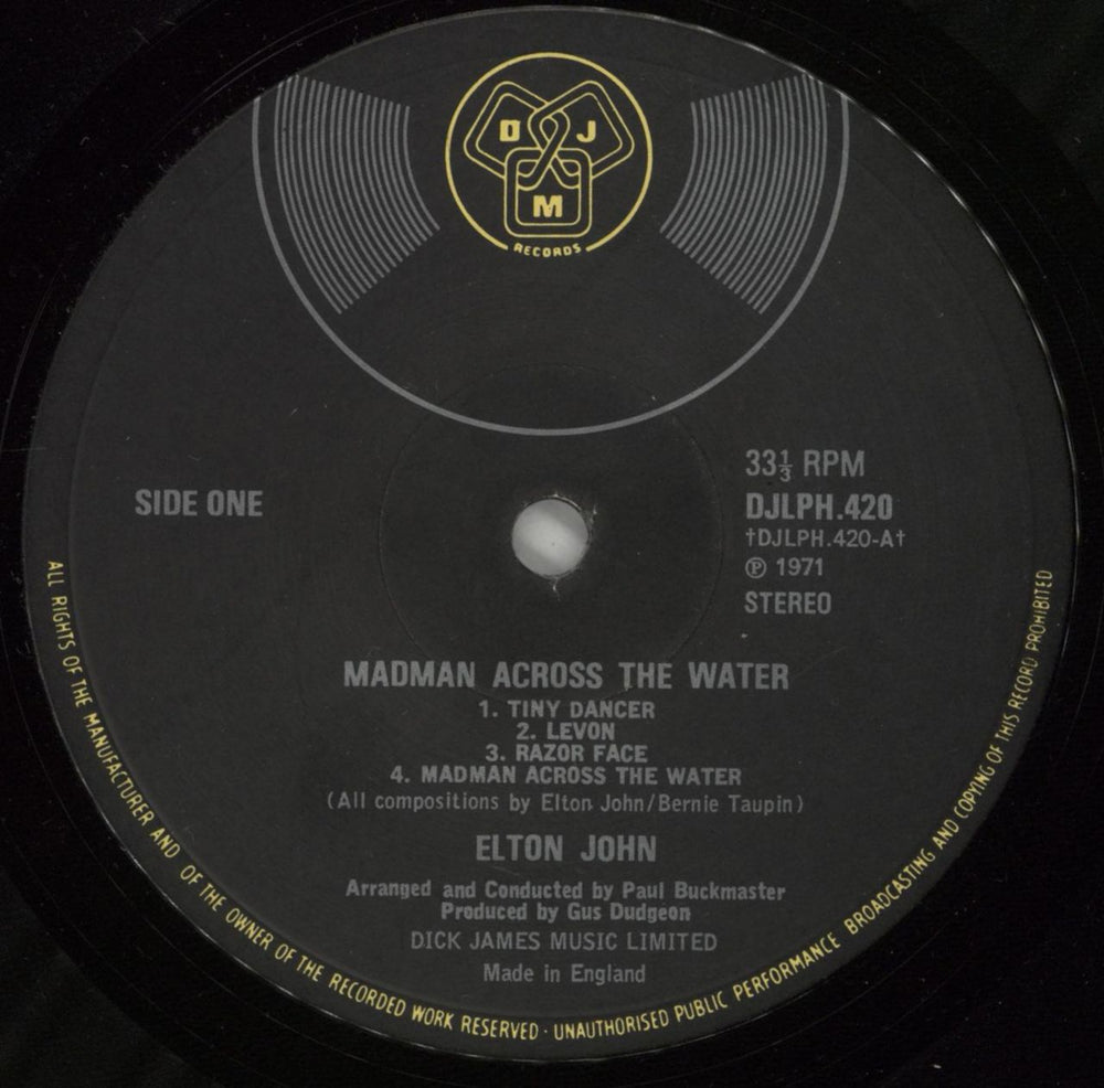 Elton John Madman Across The Water - 1st - Red UK vinyl LP album (LP record) JOHLPMA636435
