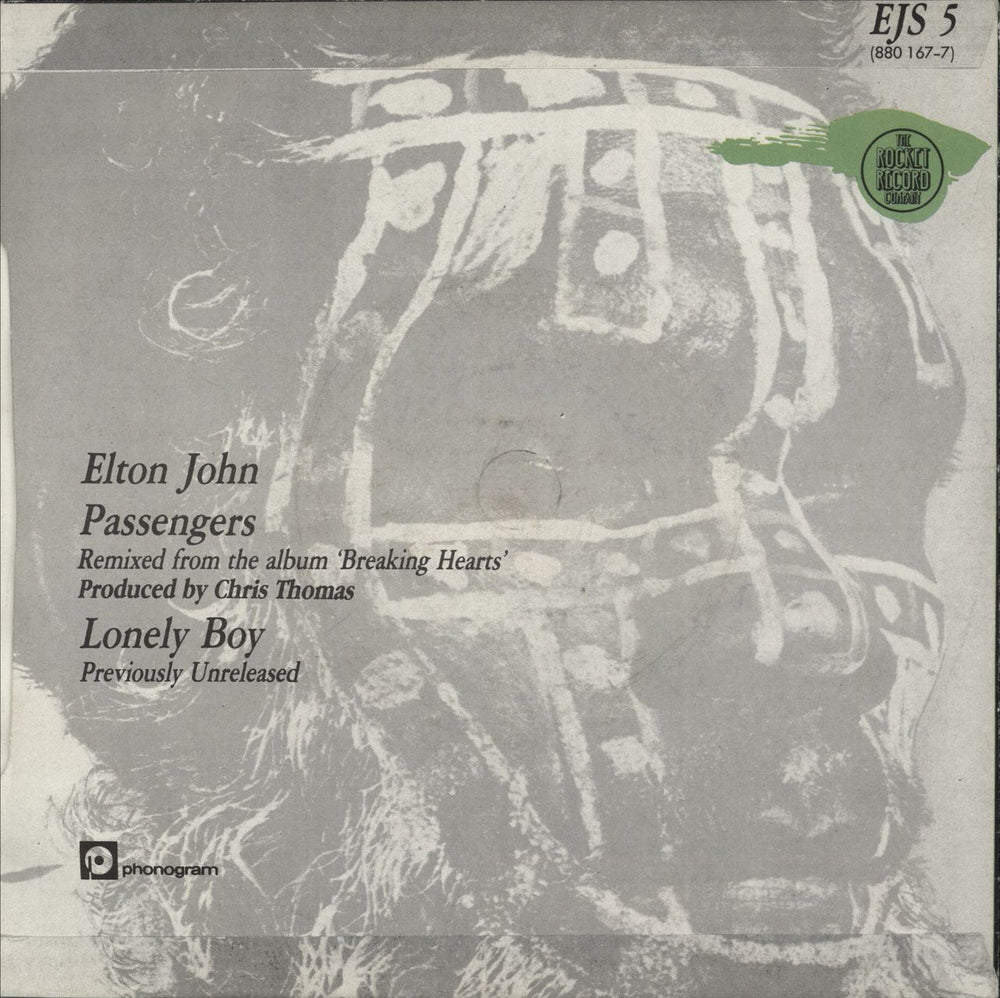 Elton John Passengers - wide-centred UK 7" vinyl single (7 inch record / 45)