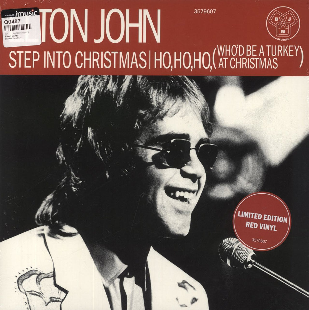 Elton John Step Into Christmas / Ho, Ho, Ho, (Who’d Be A Turkey At Christmas) - Red Vinyl UK 10" vinyl single (10 inch record) 3579607