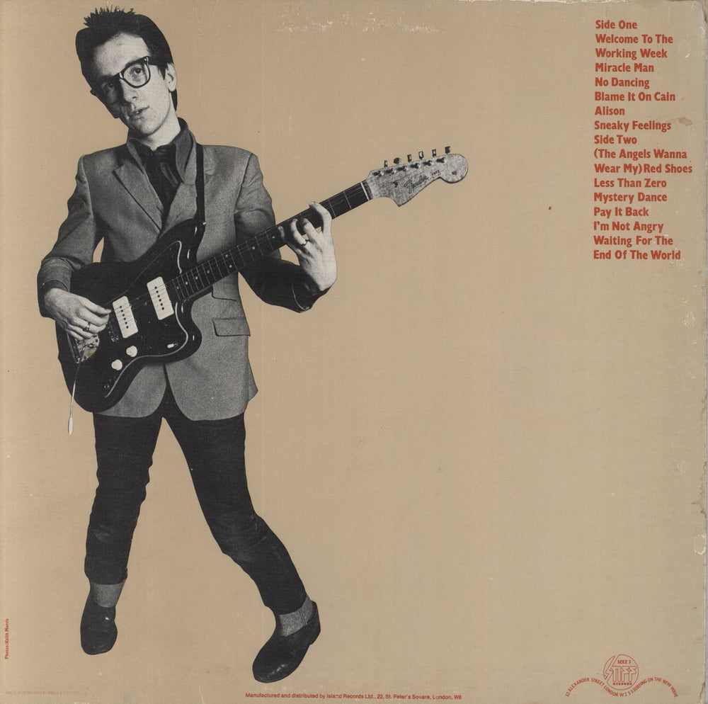 Elvis Costello My Aim Is True - Beige back UK vinyl LP album (LP record)