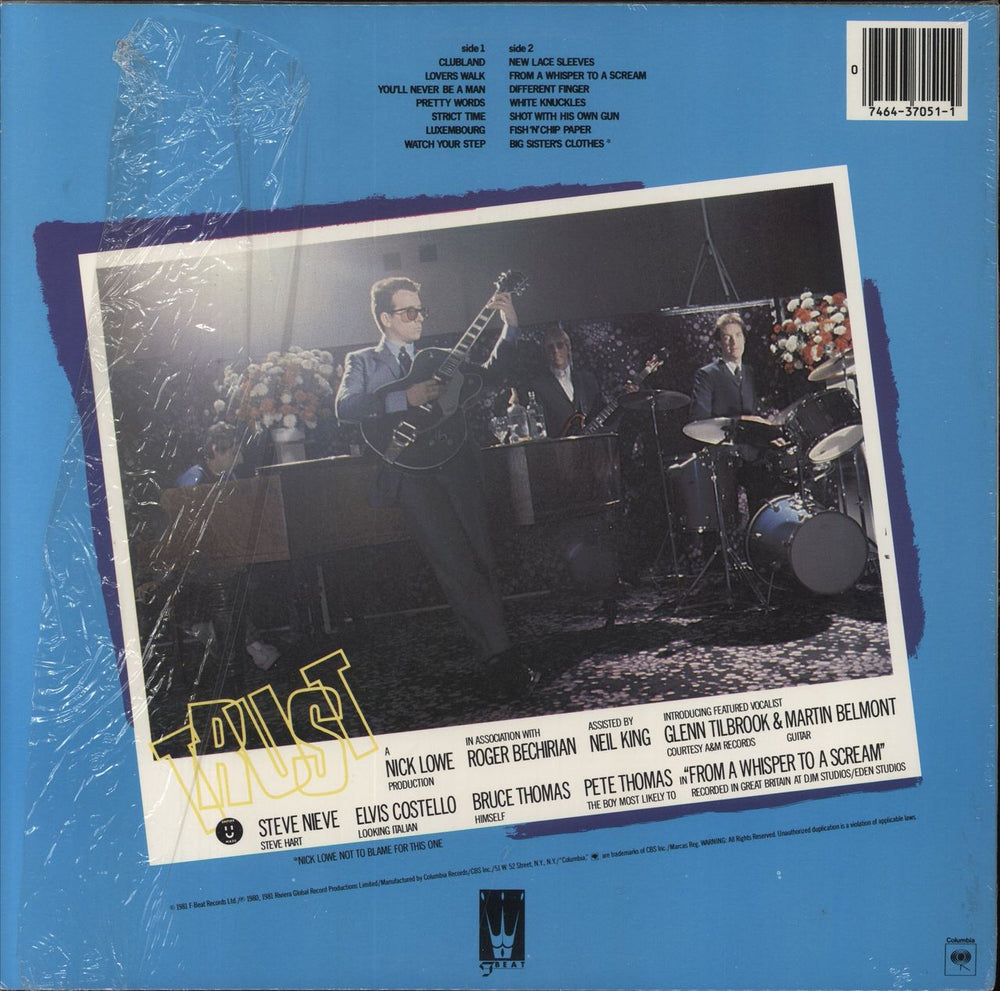 Elvis Costello Trust - Shrink US vinyl LP album (LP record) 074643705110