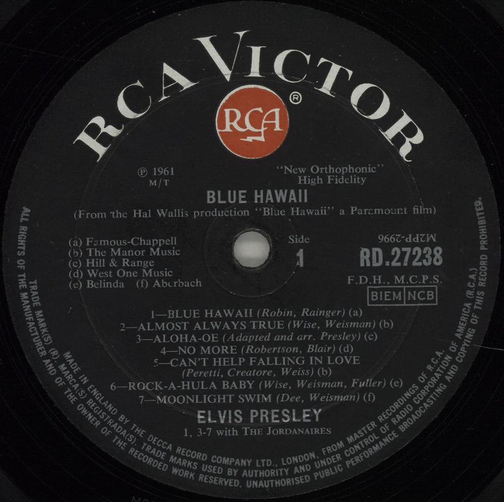 Elvis Presley Blue Hawaii - Red Spot UK vinyl LP album (LP record) ELVLPBL249500