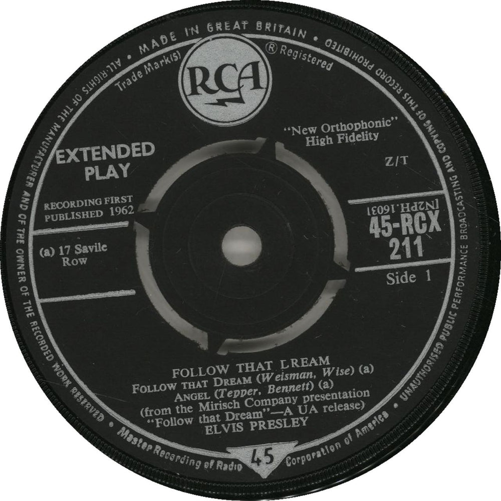 Elvis Presley Follow That Dream EP - 1st - EX UK 7" vinyl single (7 inch record / 45)