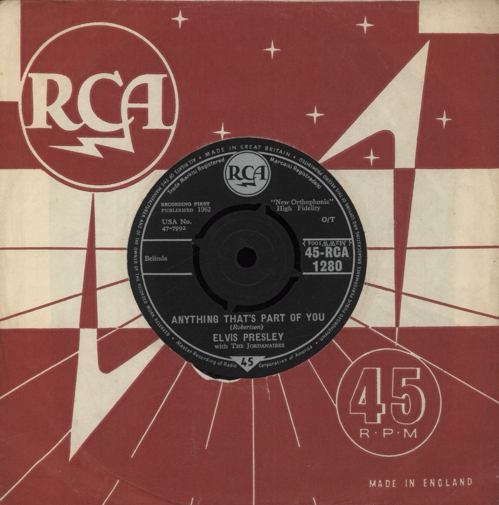 Elvis Presley Good Luck Charm UK 7" vinyl single (7 inch record / 45)