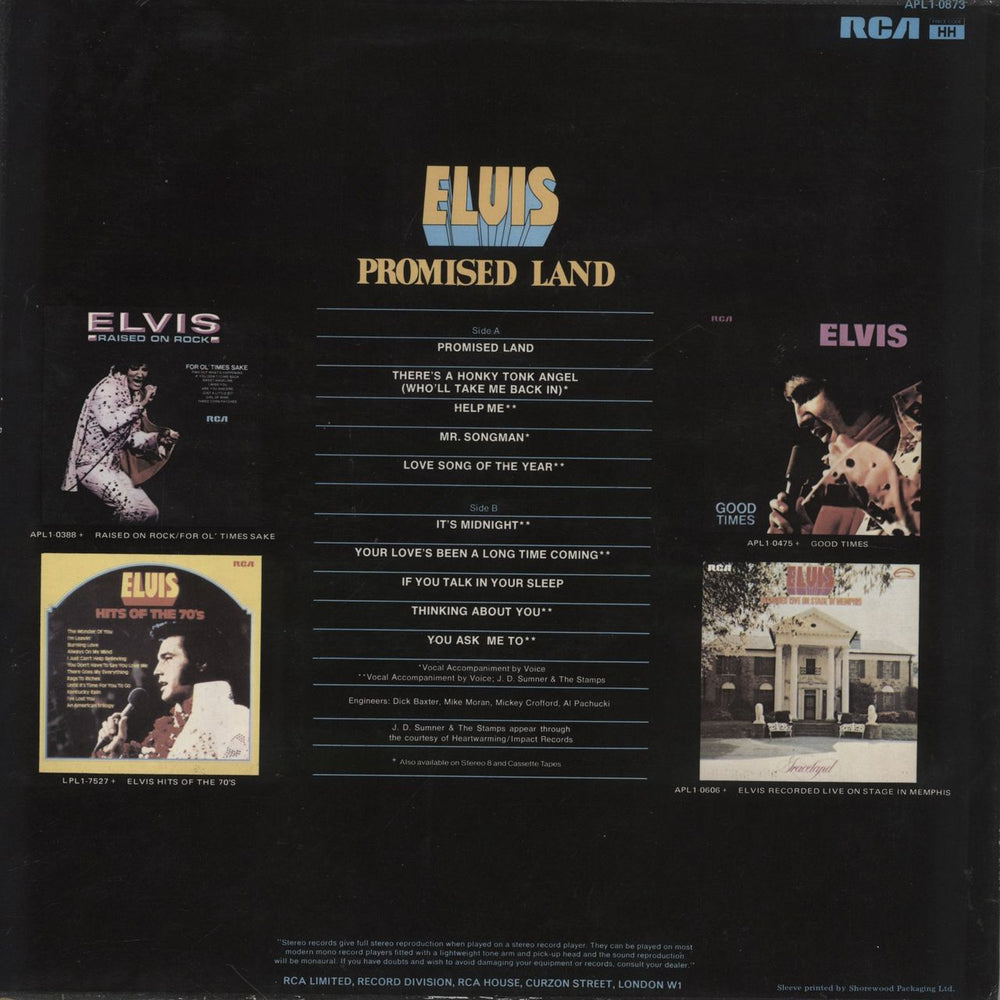 Elvis Presley Promised Land UK vinyl LP album (LP record)