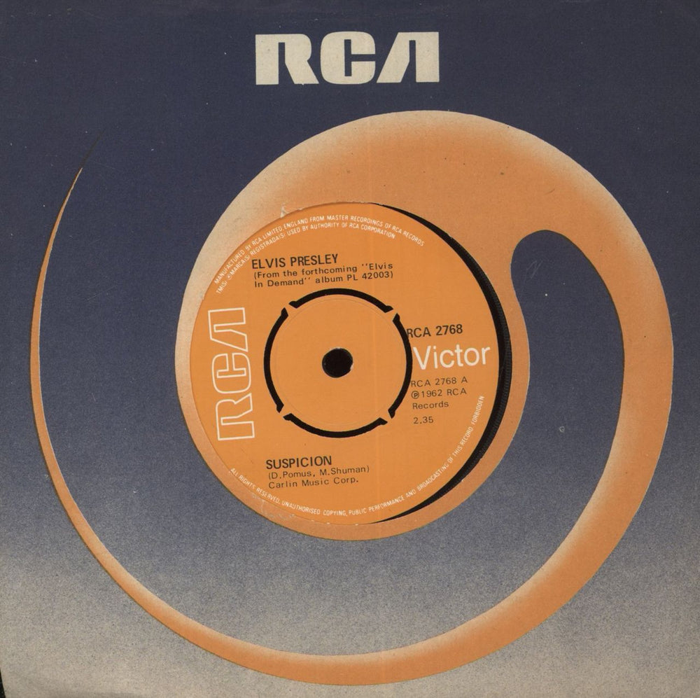 Elvis Presley Suspicion UK 7" vinyl single (7 inch record / 45) RCA2768