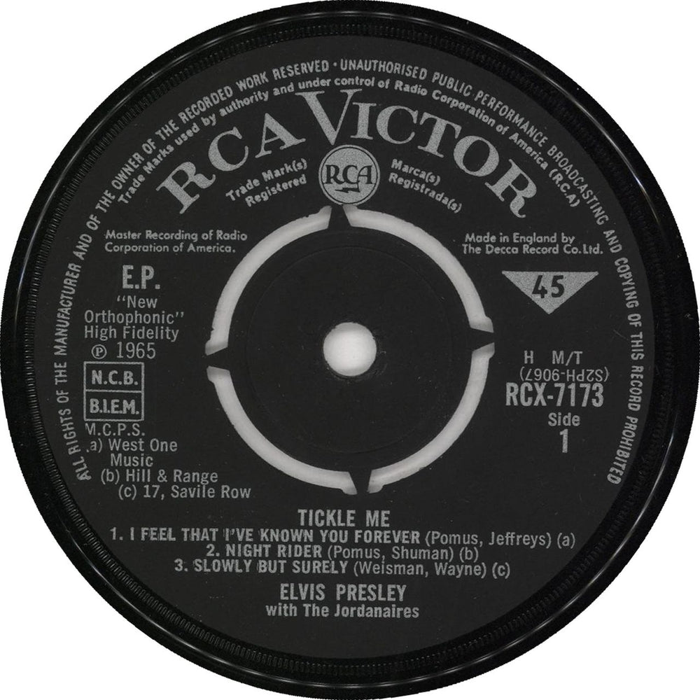 Elvis Presley Tickle Me EP - EX UK 7" vinyl single (7 inch record / 45)