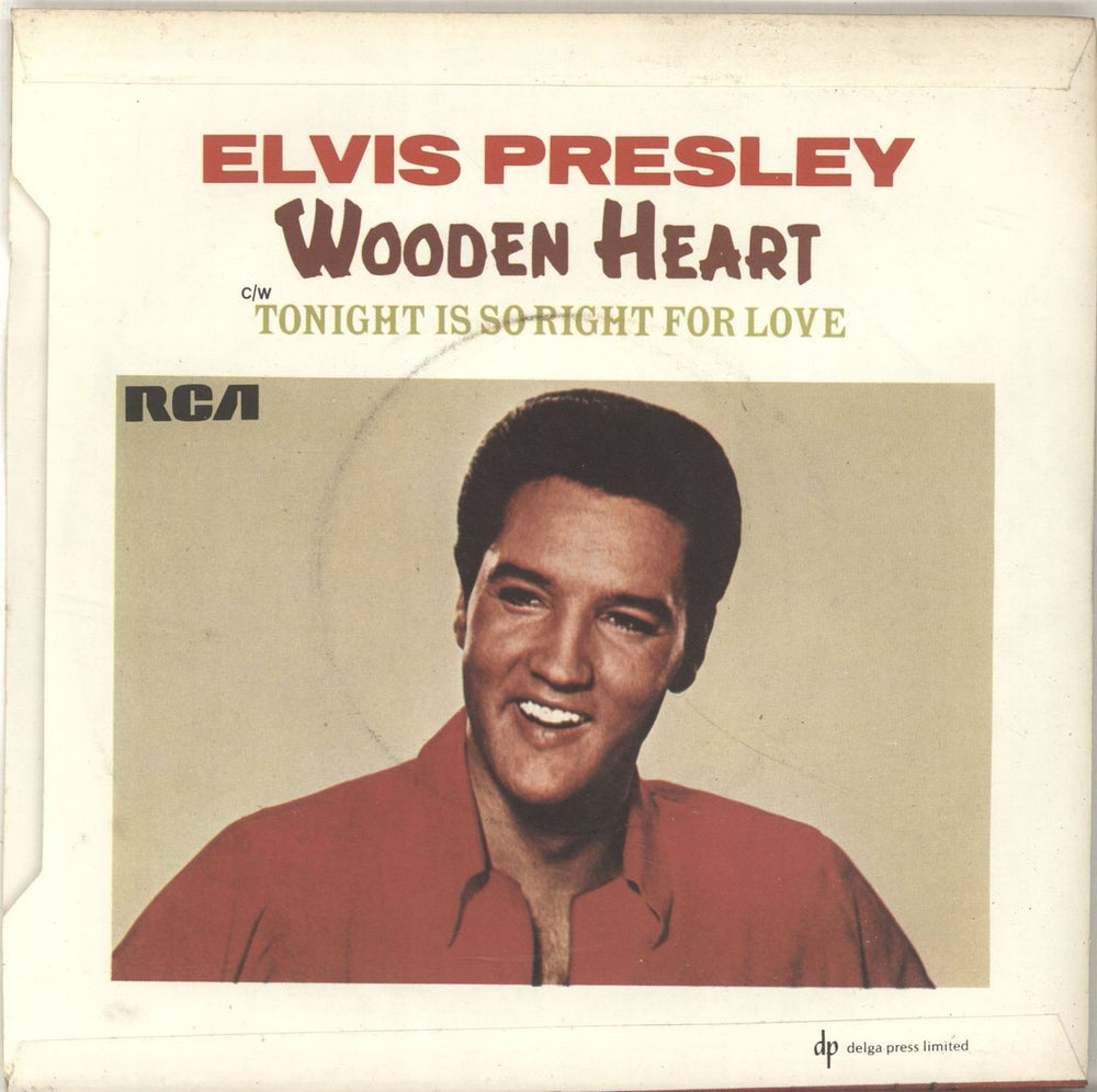 Elvis Presley Wooden Heart - 4 Prong UK 7" vinyl single (7 inch record / 45)