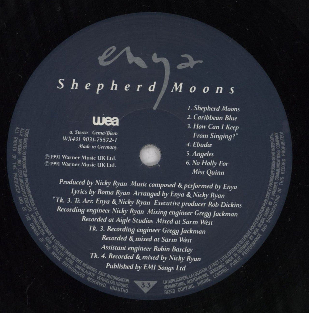 Enya Shepherd Moons - VG UK vinyl LP album (LP record) ENYLPSH783841