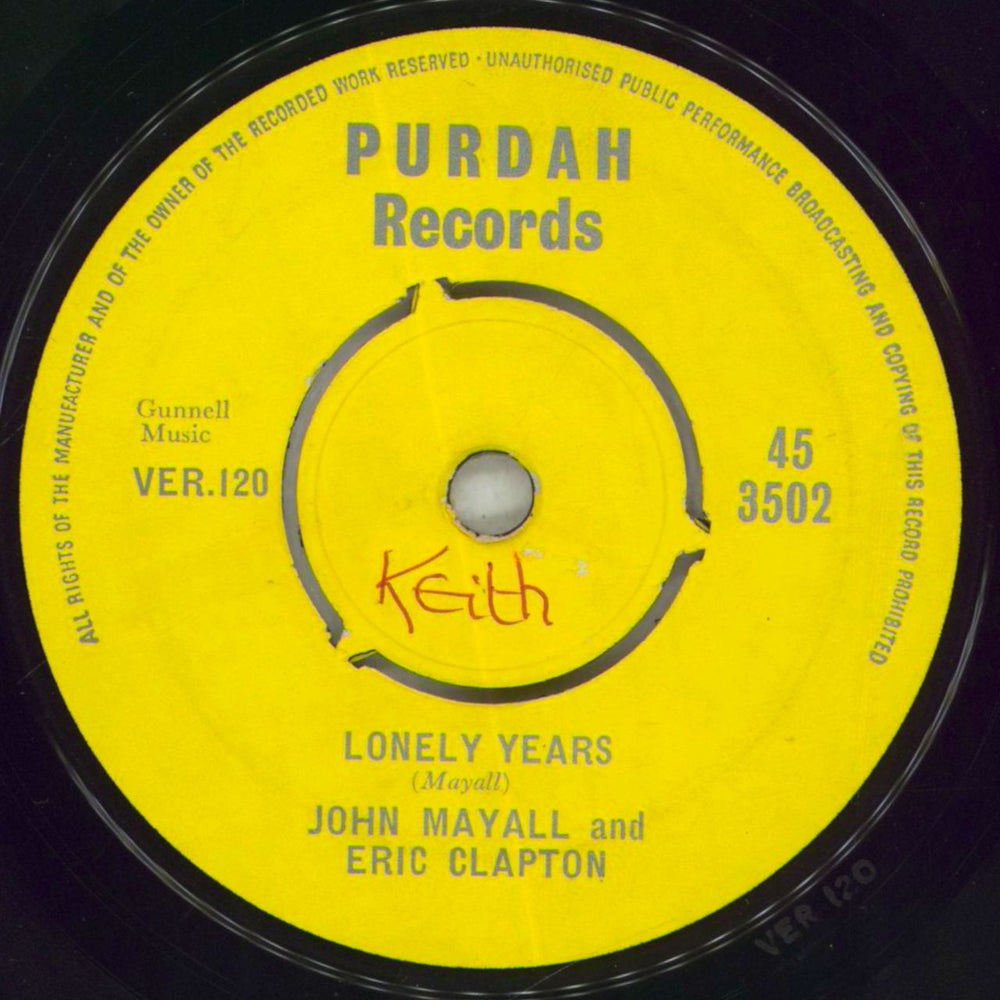 Eric Clapton Lonely Years - EX UK 7" vinyl single (7 inch record / 45) 45-3502