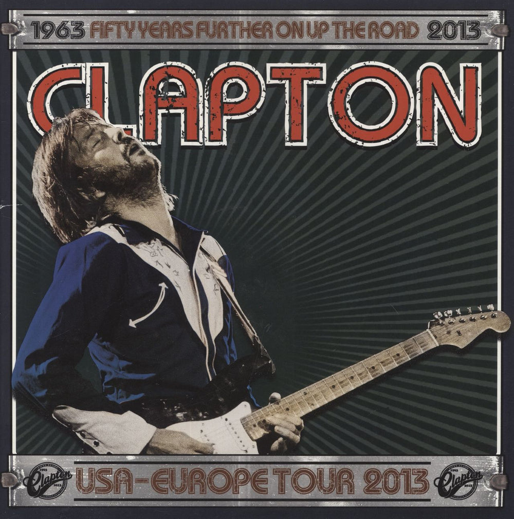 Eric Clapton USA-Europe Tour 2013 - Green cover - Ticket Stub UK tour programme TOUR PROGRAMME