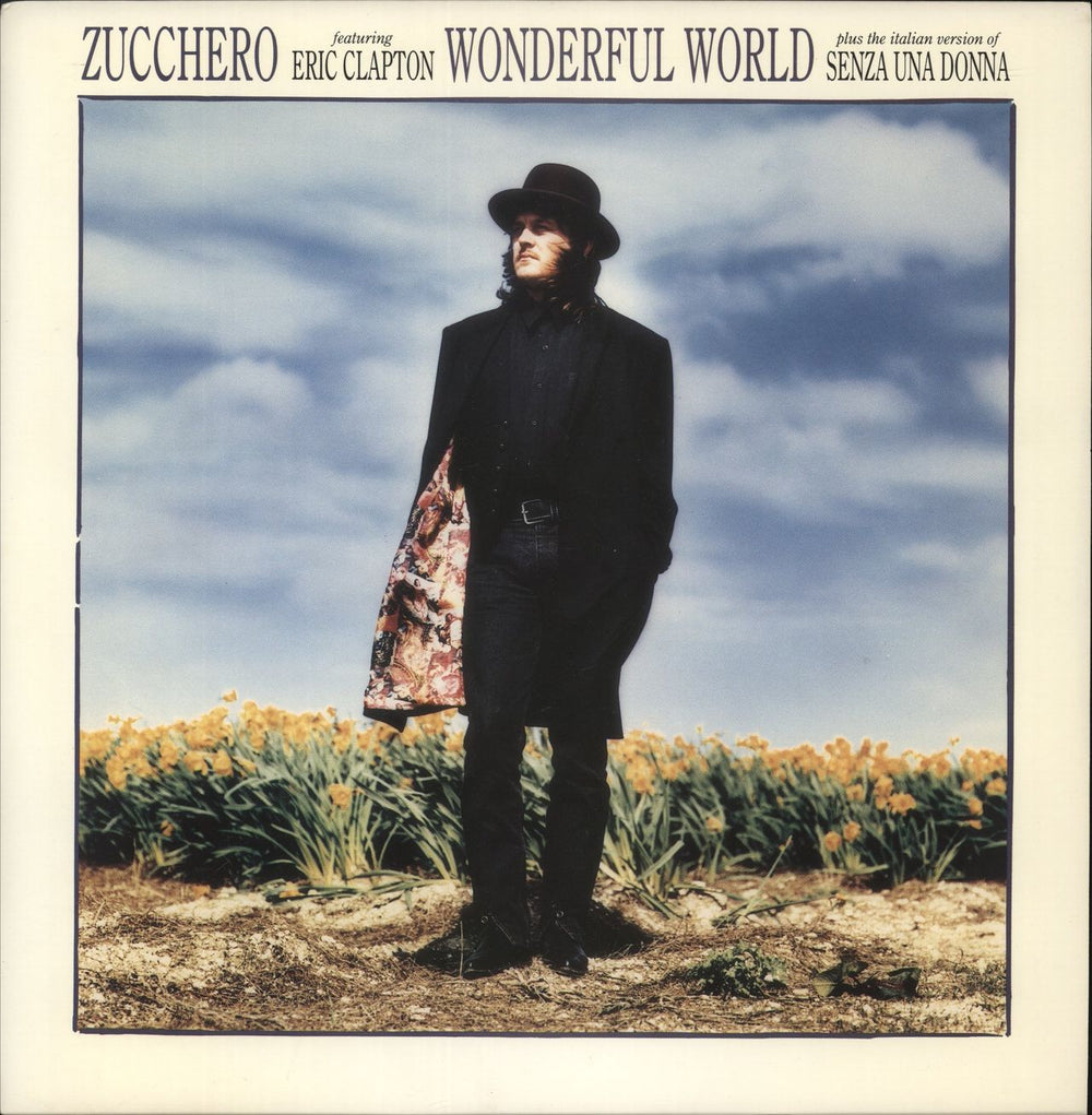 Eric Clapton Wonderful World - With Zucchero UK 12" vinyl single (12 inch record / Maxi-single) LONX300
