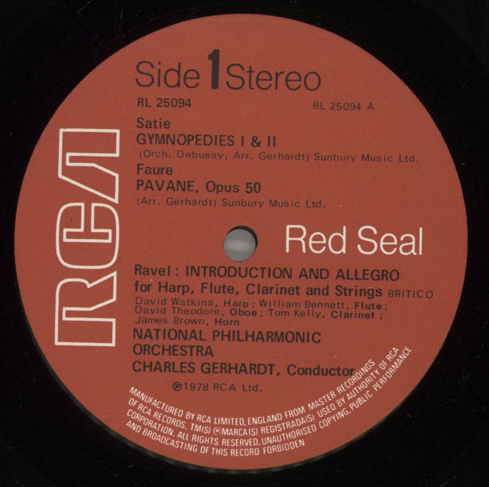 Erik Satie Satie: Gymnopédies, Fuare: Pavane, Ravel: Le Tombeau De Couperin UK vinyl LP album (LP record) ET0LPSA877903