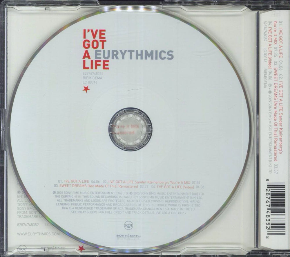 Eurythmics I've Got A Life UK 2-CD single set (Double CD single)