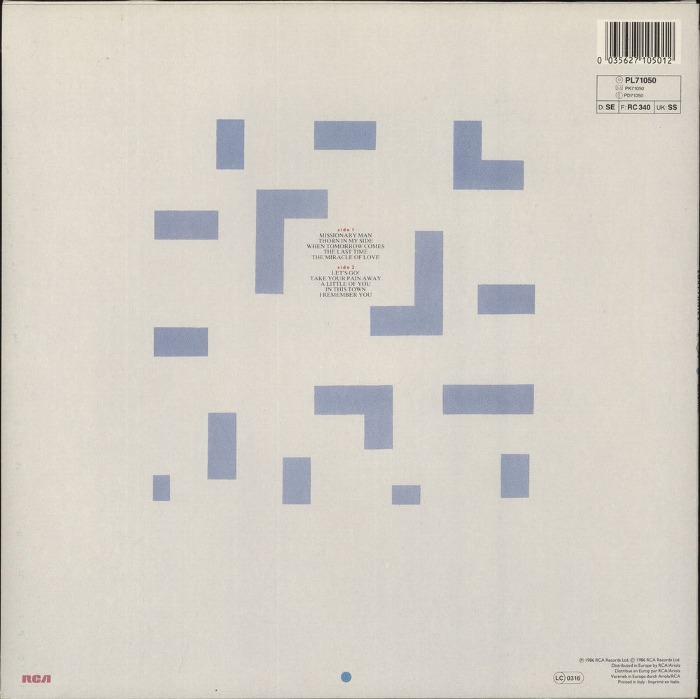 Eurythmics Revenge - Hype-sticker Italian vinyl LP album (LP record) 035627105012