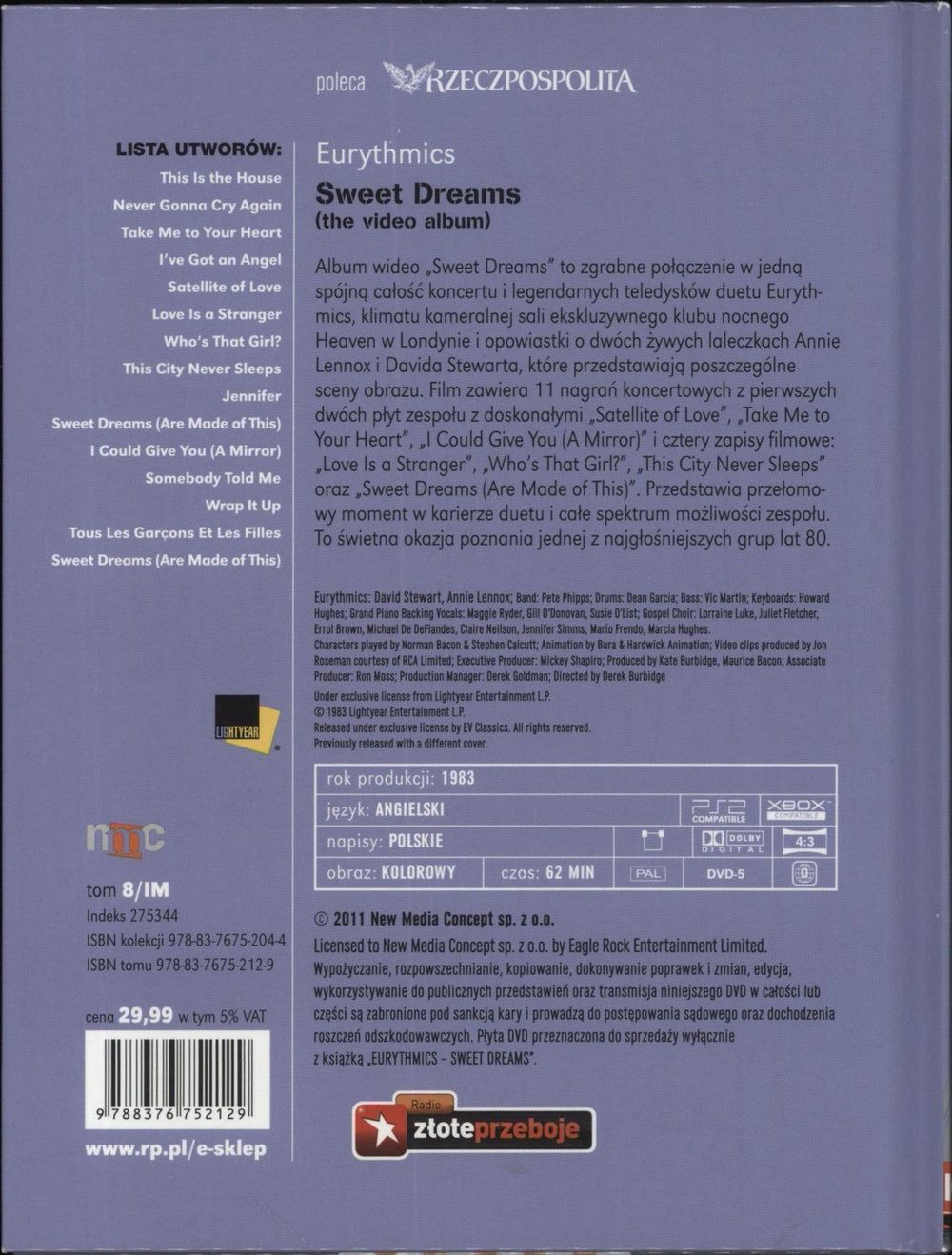 Eurythmics Sweet Dreams - The Video Album Polish DVD 9788376752129