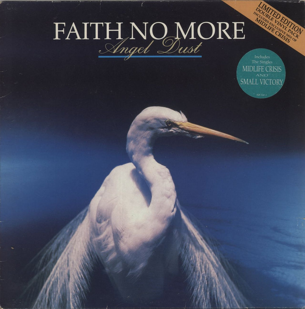 Faith No More Angel Dust + Bonus 12" single - Hype-sticker - VG UK 2-LP vinyl record set (Double LP Album) 828326-1