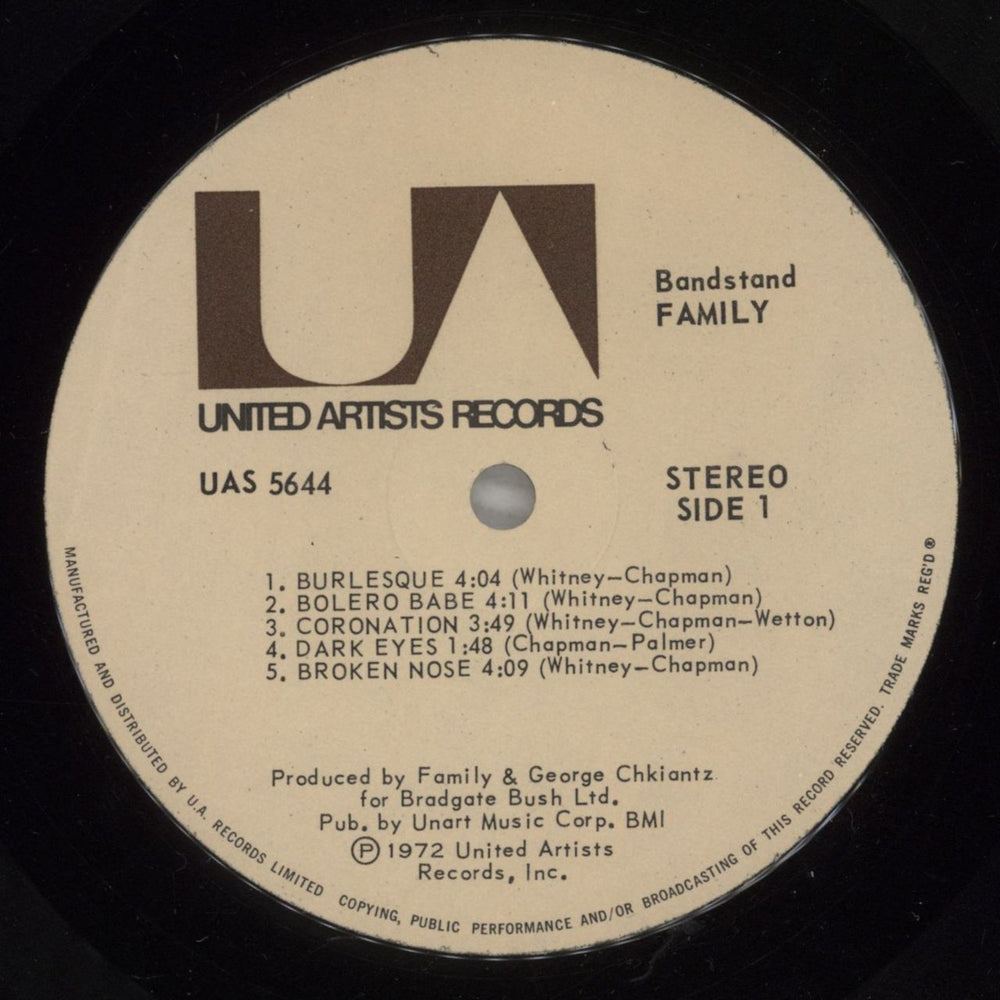 Family Bandstand US vinyl LP album (LP record) FMLLPBA792221