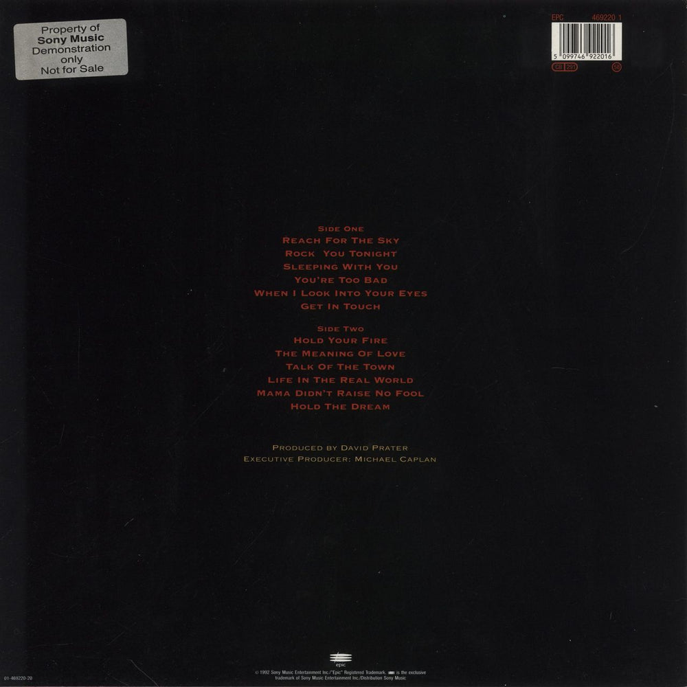 Firehouse Hold Your Fire Dutch vinyl LP album (LP record) 5099746922016