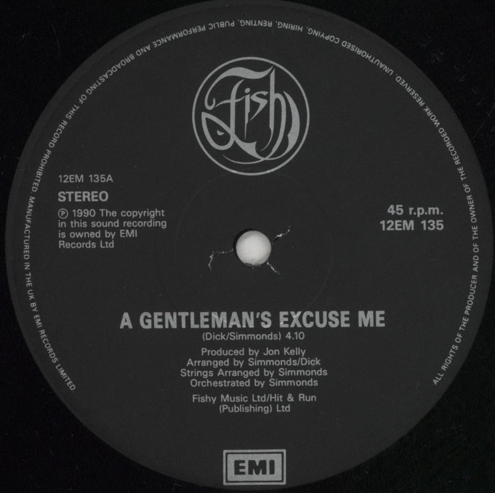 Fish A Gentleman's Excuse Me UK 12" vinyl single (12 inch record / Maxi-single) FIS12AG104199