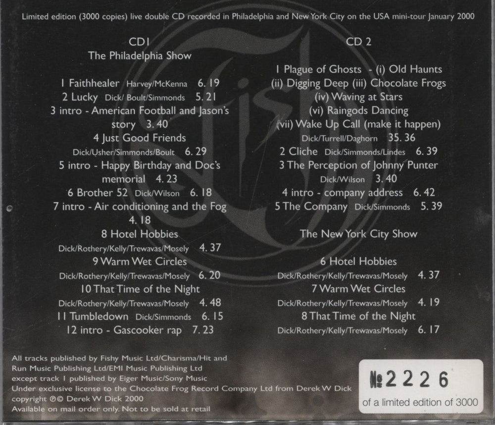 Fish Candlelight in Fog UK 2 CD album set (Double CD)