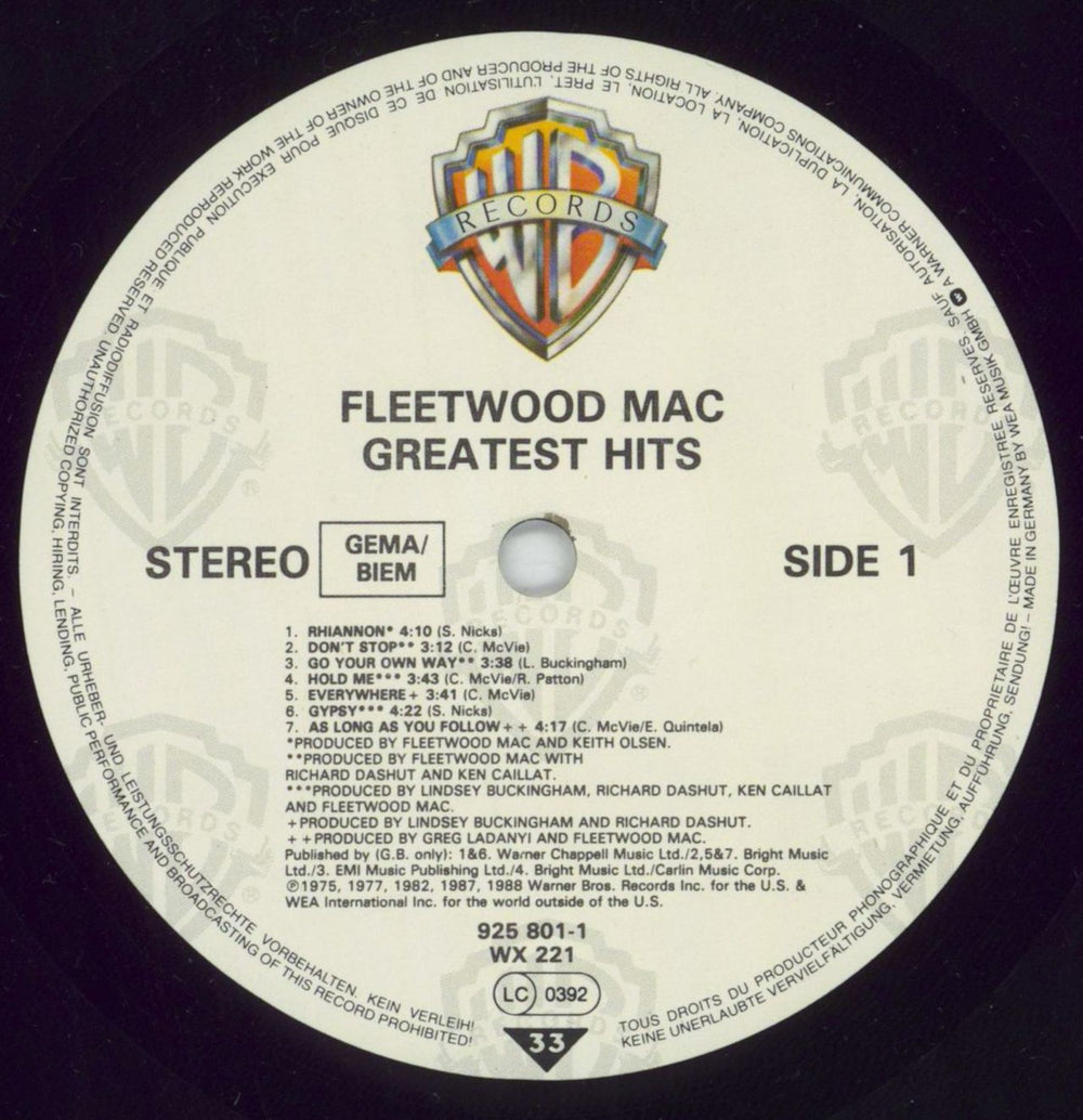 Fleetwood Mac Greatest Hits + Hype Sticker - EX UK vinyl LP album (LP record) MACLPGR598491