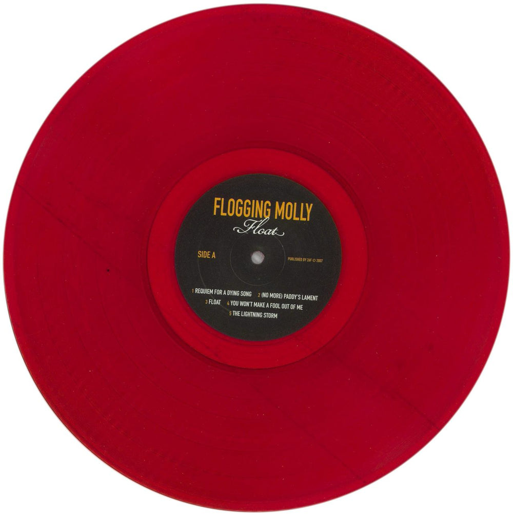 Flogging Molly Float - Red Vinyl US vinyl LP album (LP record) FBXLPFL866634