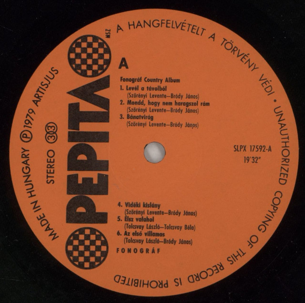 Fonográf Country Album Hungarian vinyl LP album (LP record) 9QQLPCO868958