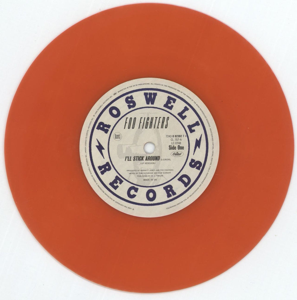 Foo Fighters I'll Stick Around - Red Vinyl - VG UK 7" vinyl single (7 inch record / 45) FOO07IL877203