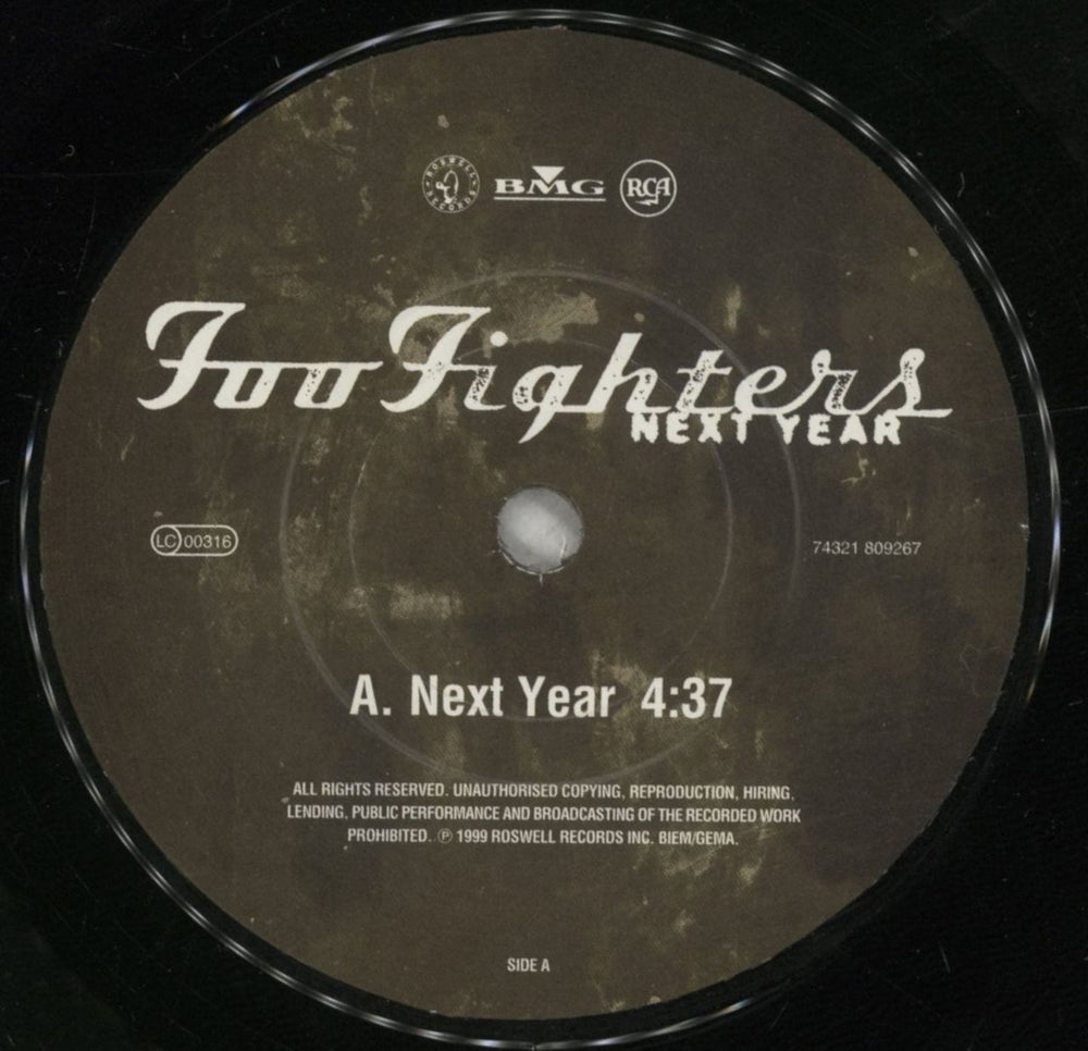 Foo Fighters Next Year UK 7" vinyl single (7 inch record / 45) FOO07NE172561