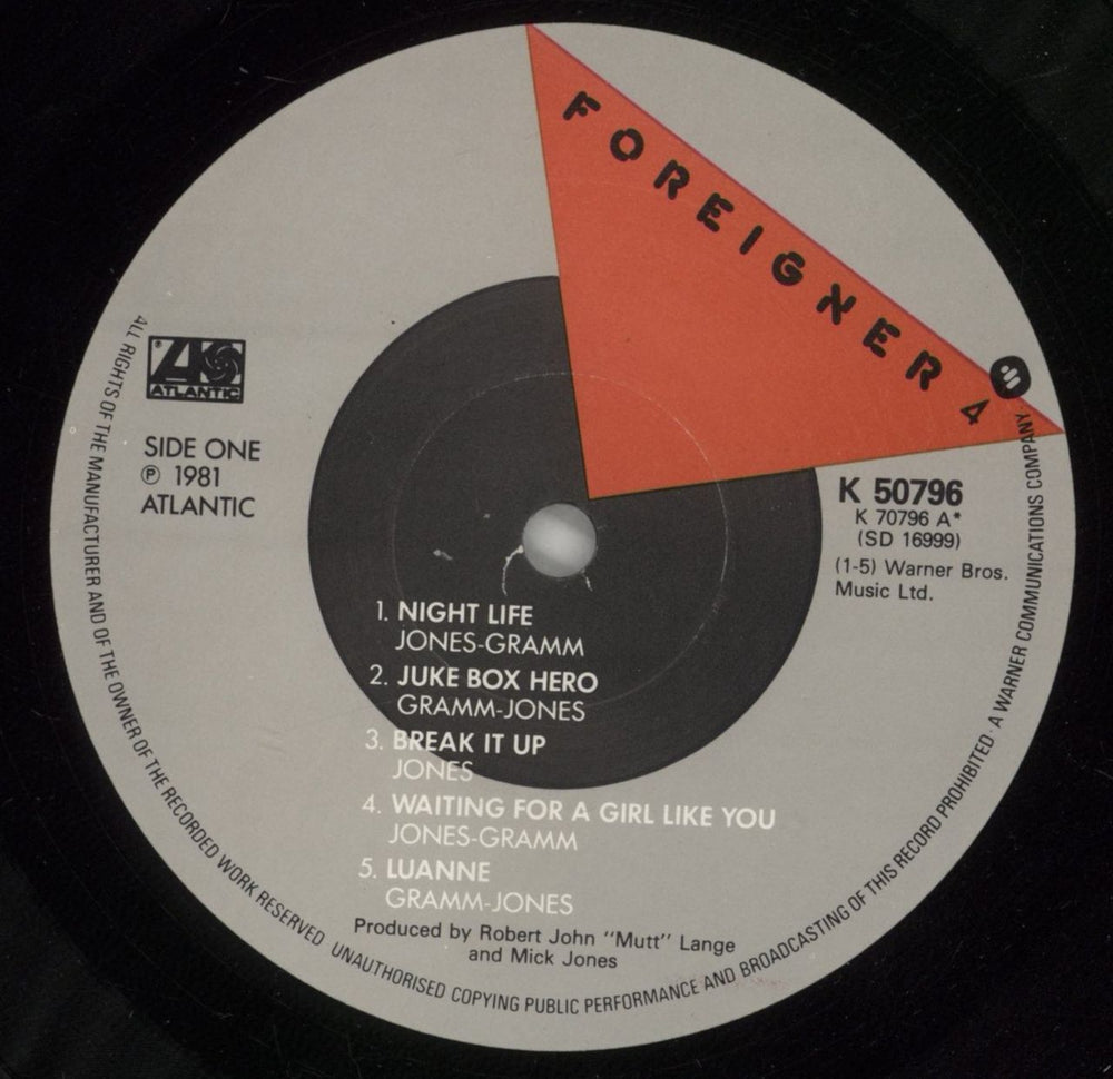 Foreigner 4 (Four) UK vinyl LP album (LP record) FORLPFO618211