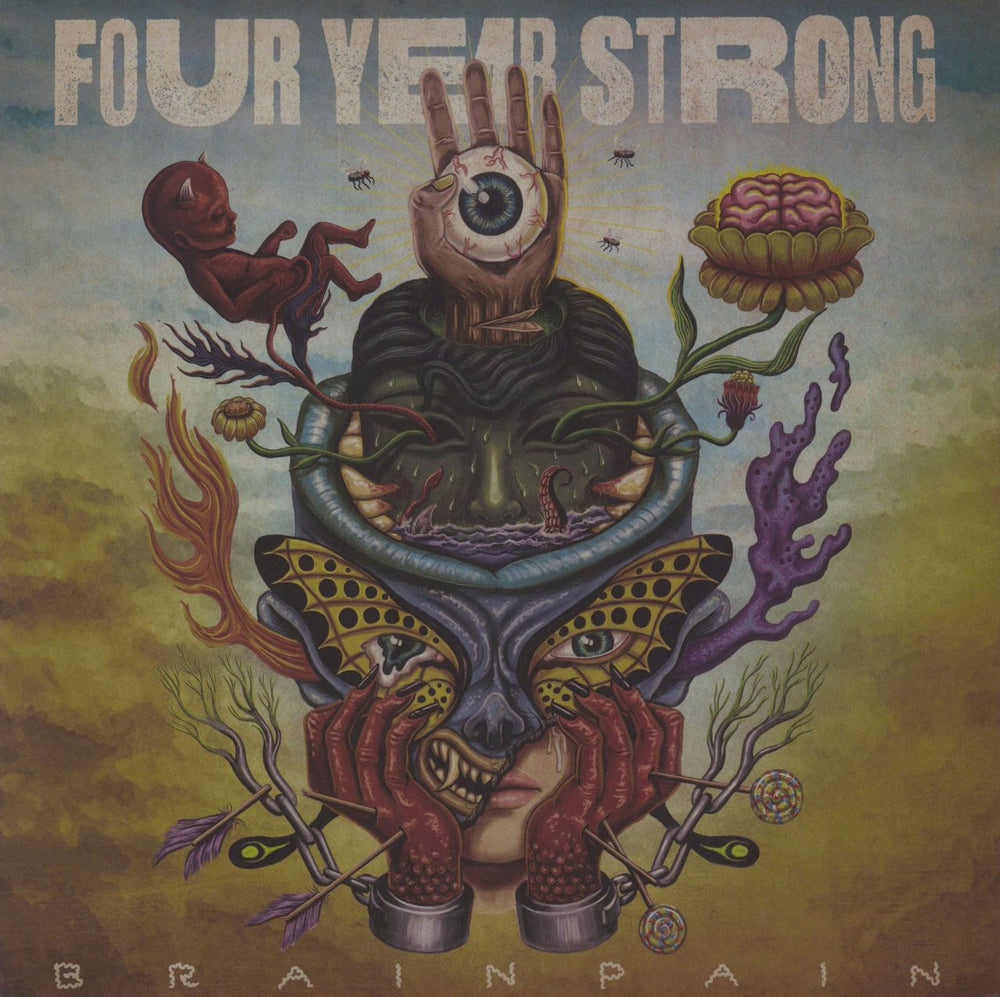 Four Year Strong Brain Pain - Electric Blue 'Bone Galaxy' Vinyl UK vinyl LP album (LP record) PNE268