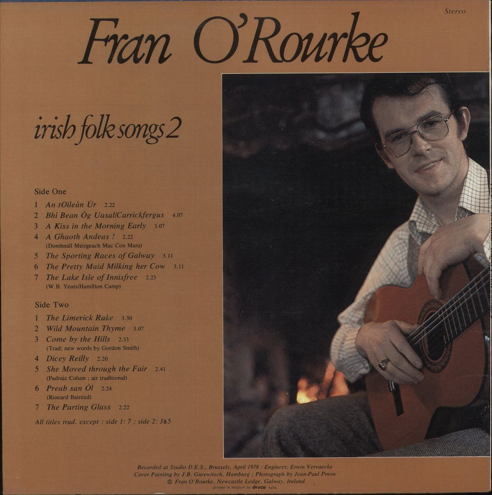 Fran O'Rourke Irish Folk Songs 2 UK vinyl LP album (LP record)