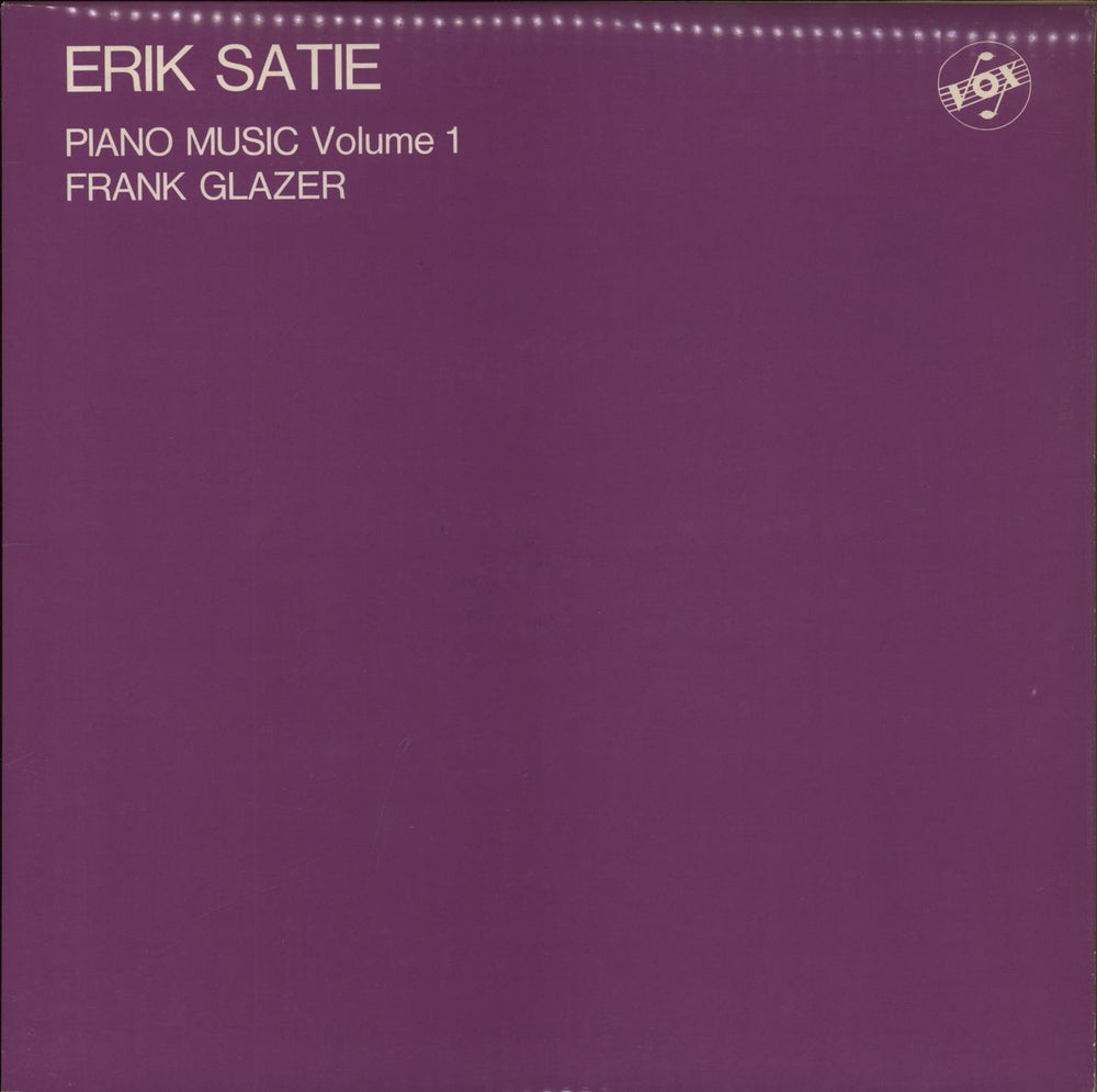 Frank Glazer Erik Satie: Piano Music Volume 1 UK vinyl LP album (LP record) STGBY633