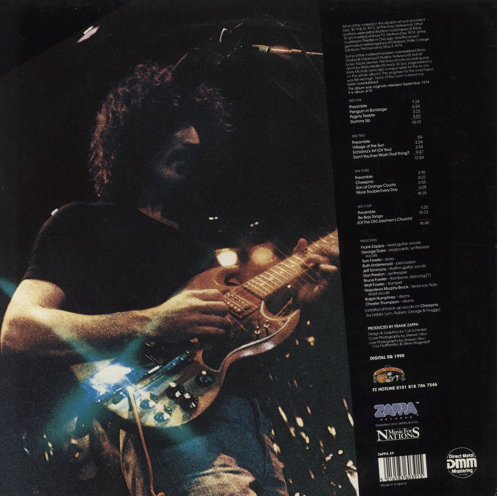 Frank Zappa Roxy & Elsewhere - EX UK 2-LP vinyl record set (Double LP Album)