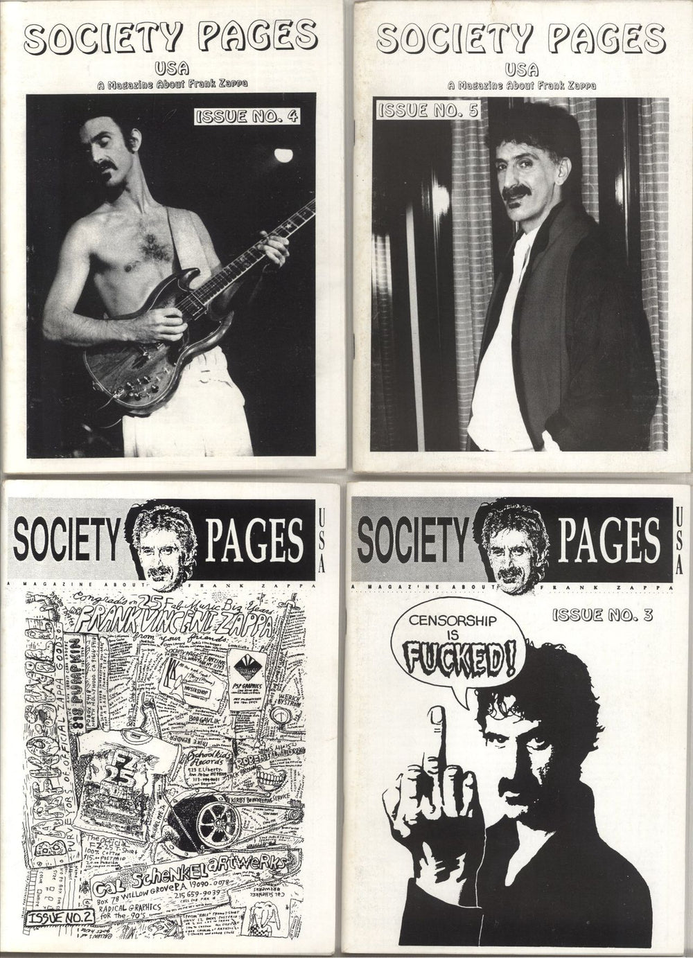 Frank Zappa Society Pages issues 2-5 US book 4 X FANZINES