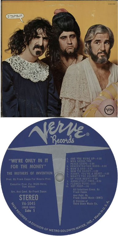 Frank Zappa We're Only In It For The Money - REV Matrix US vinyl LP album (LP record) ZAPLPWE616146