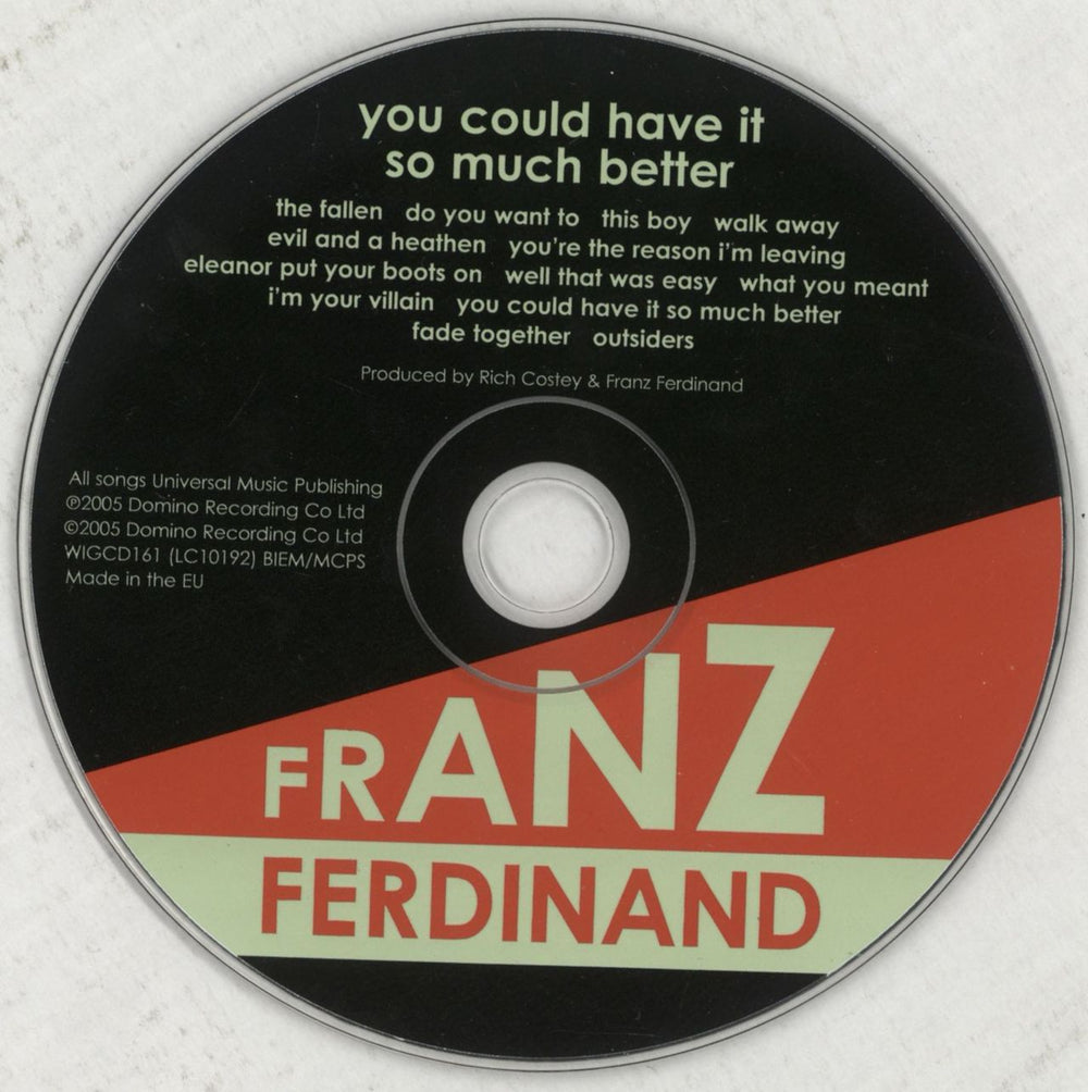 Franz Ferdinand You Could Have It So Much Better UK CD album (CDLP) FNZCDYO336806